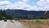 View of the forest by the Weaverville town sign at the airport.